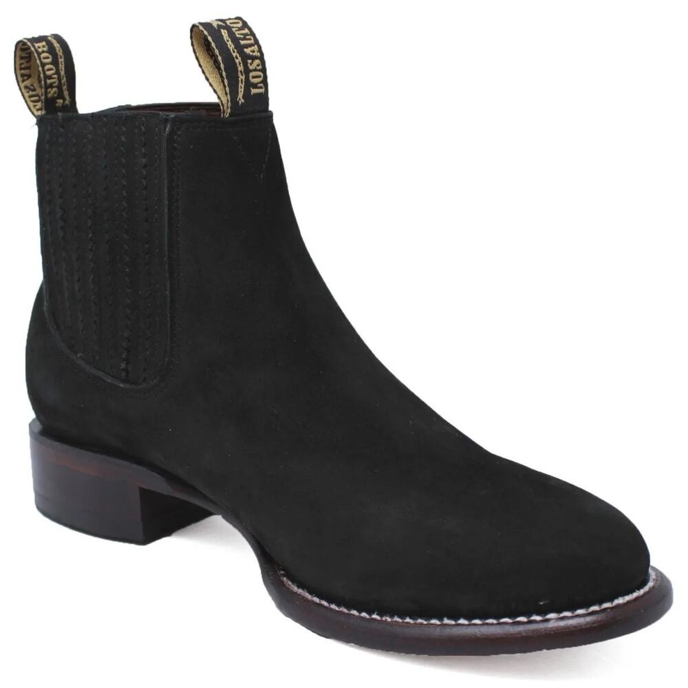 NEW Los Altos Black Suede Chelsea Boots Handmade Leather Western Dress Ankle
